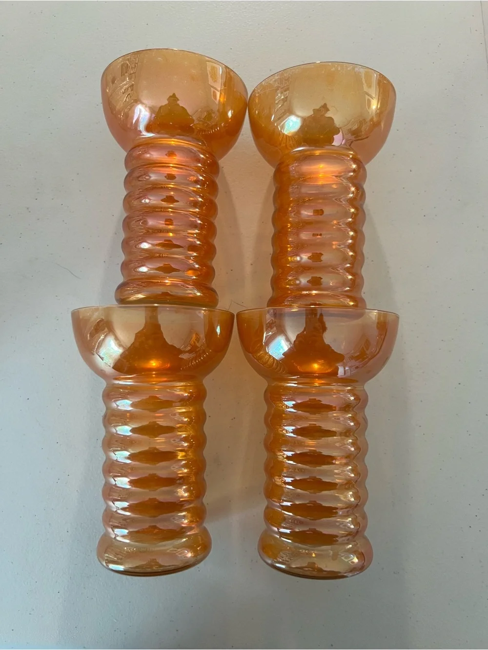 Vintage 1930s Dunbar Aramis “beehive” Tumblers- 4 Pack